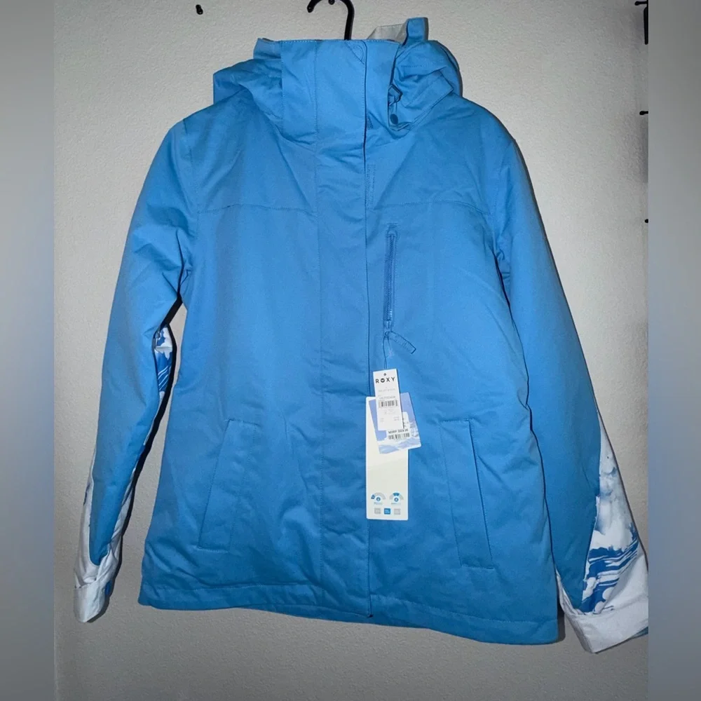 NWT Roxy Light Blue Ski Jacket with White Accents - Picture 4 of 6